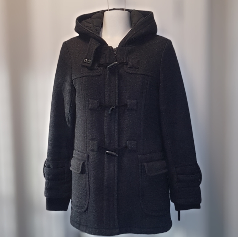 Joe Fresh Toggle Peacoat -NWOT- Grey -Gloverall SzXs 🍁🍂​​​​​ - Picture 2 of 16